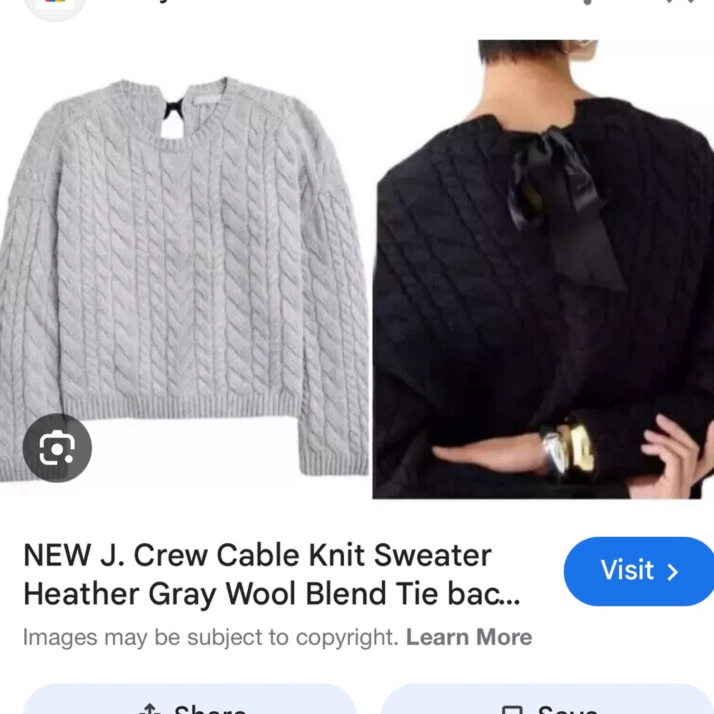 J crew Tie Back Cable Knit Sweater - Picture 7 of 9